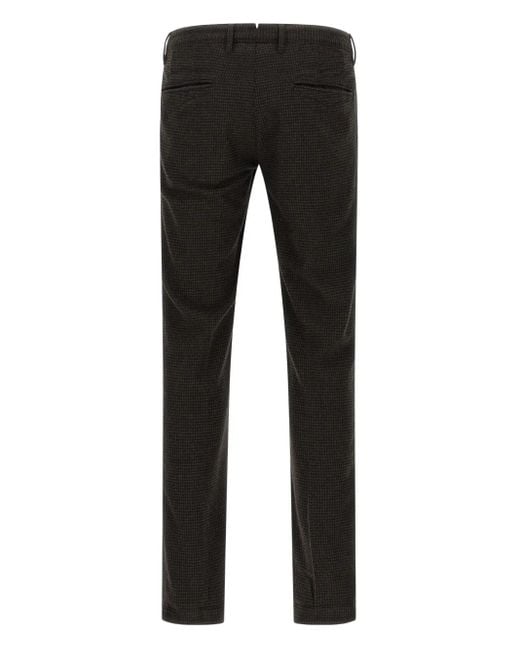 Incotex Black Vichy-Patterned Trousers for men