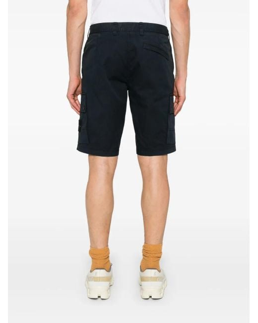 メンズ Stone Island コンパスバッジ ショートパンツ Black
