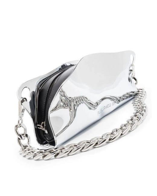 PUBLISHED BY White Mayzie Chrome Shoulder Bag
