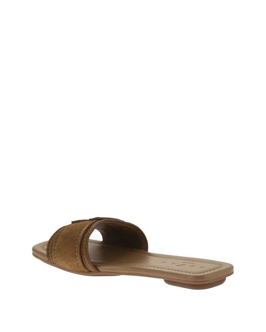 Hogan Brown H685 Suede Flat Mules