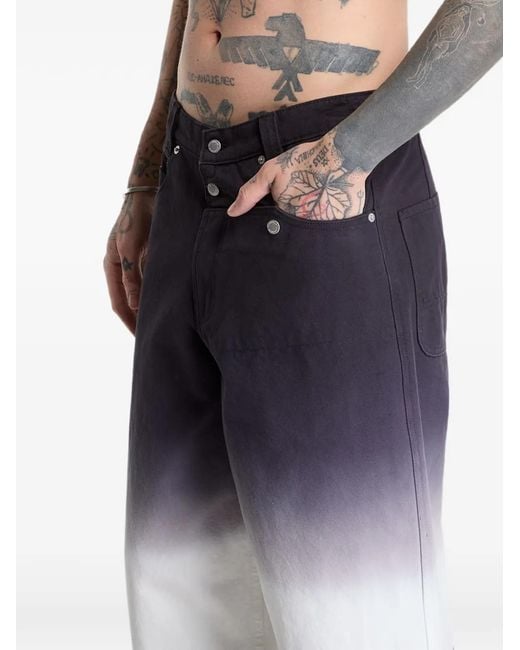 Pleasures Blue Dip-Dye Trousers for men