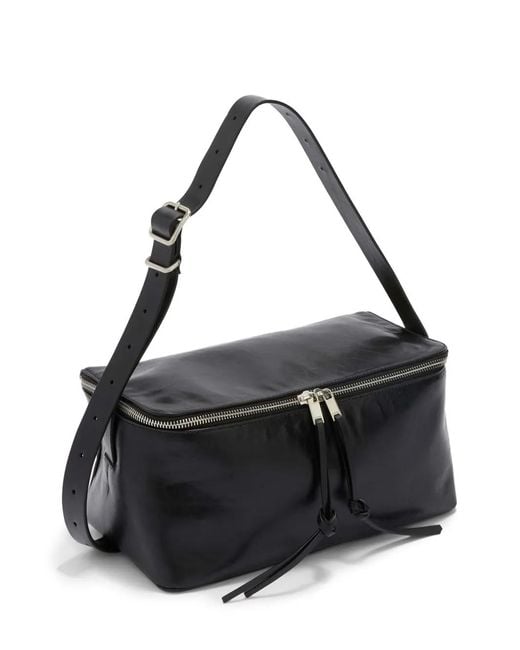 Jil Sander Black Medium Leather Shoulder Bag for men