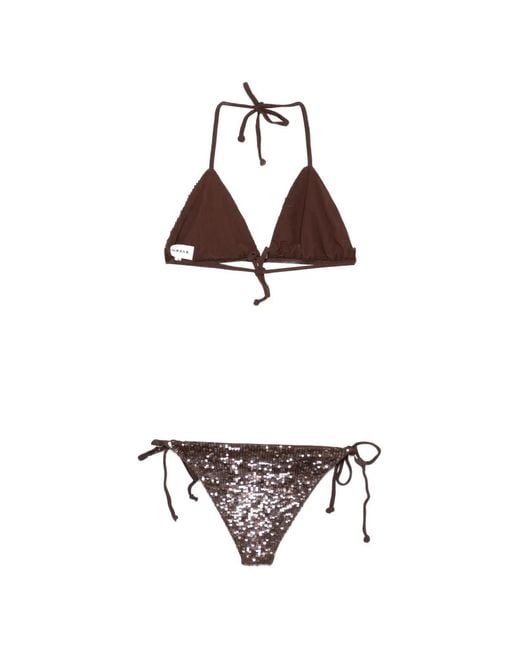 P.A.R.O.S.H. White Sequin-Embellished Bikini