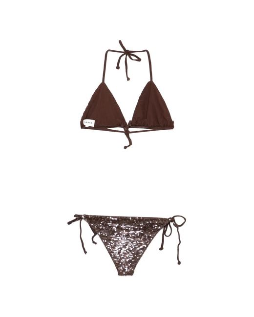 P.A.R.O.S.H. White Sequin-Embellished Bikini