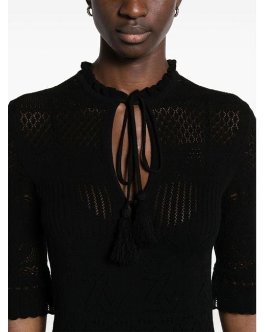 Zadig & Voltaire Black Memphis Pointelle-knit Maxi Dress
