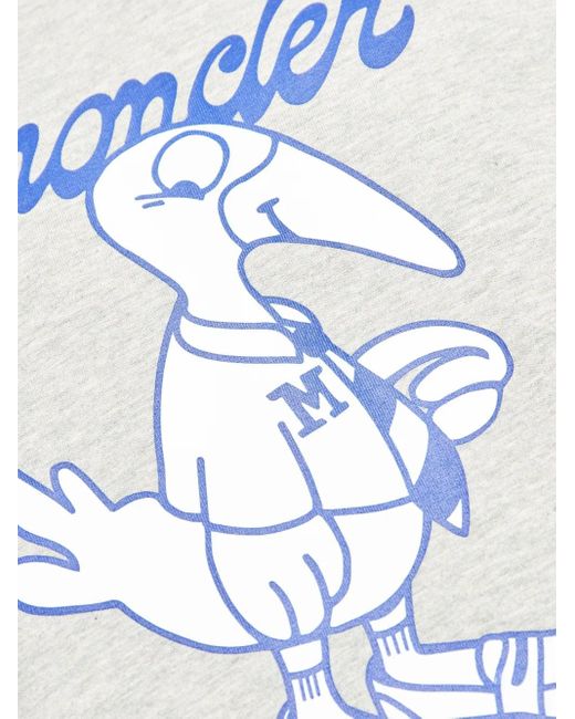 メンズ Moncler プリント Tシャツ White