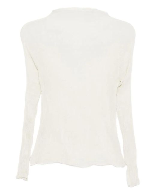 Blusa Semi Trasparente di Issey Miyake in White