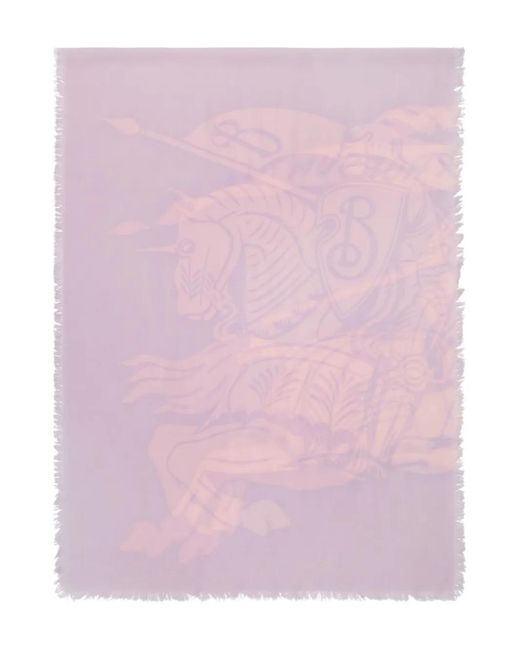 Burberry Pink Wide Knight Wool Scarf