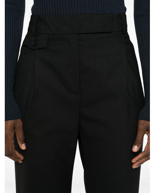 Semicouture Black Pleat-Detail Trousers