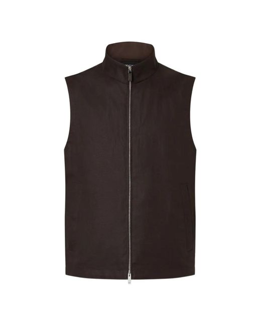Zegna Black High-Neck Zip-Up Gilet for men