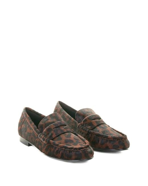Bibi Lou Brown Leopard-Print Loafers