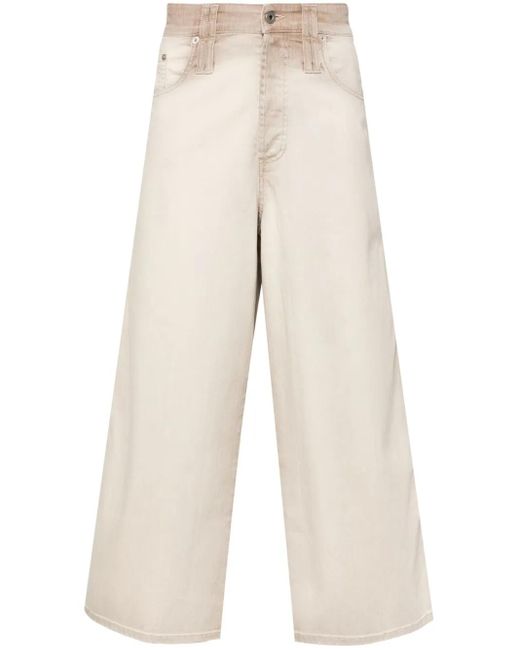 FEDERICO CINA Natural Cropped Straight-Leg Trousers