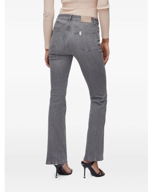 Liu Jo Gray Five-Pocket High-Rise Bootcut Jeans