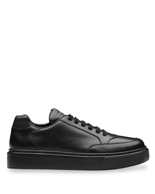 Prada Lace Avenue Low Trainers in Black 