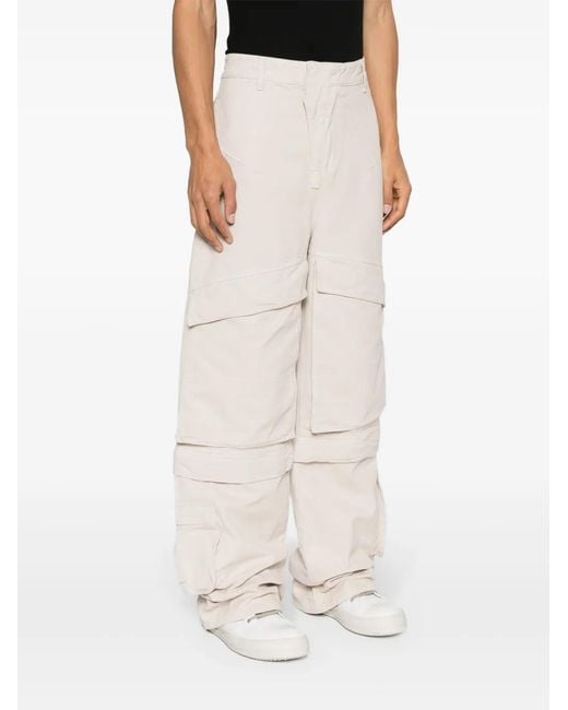 Entire studios Natural Panelled Cotton Cargo Trousers