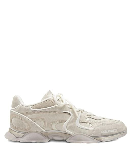 Axel Arigato White Suede Leather Panel Trainers