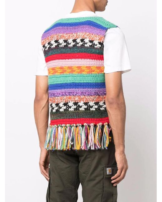 DSquared² Red Crochet-Knit Vest for men