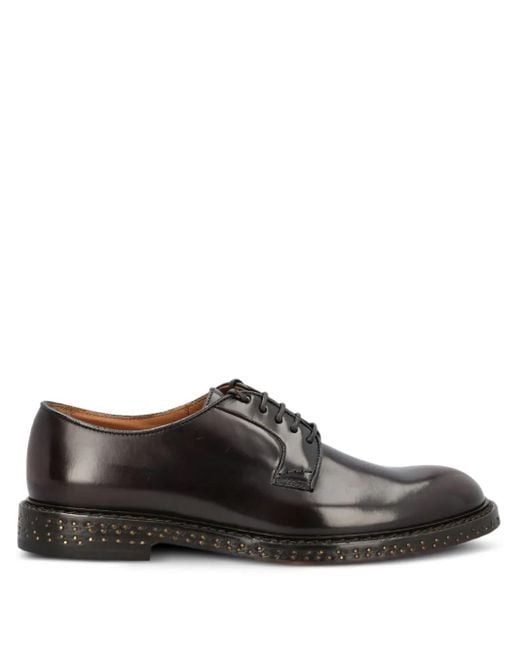 Doucal's Brown Studded-Sole Derby Shoes for men