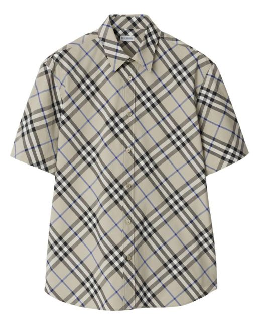 Burberry Gray Nova Check-jacquard Shirt for men