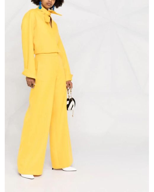 Emilio Pucci Yellow Wide-leg Wool Trousers