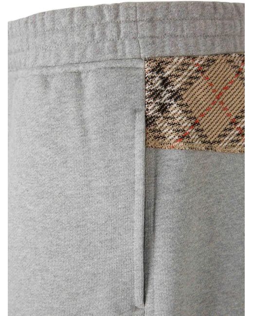 Burberry Gray Check-Pattern Track Pants for men