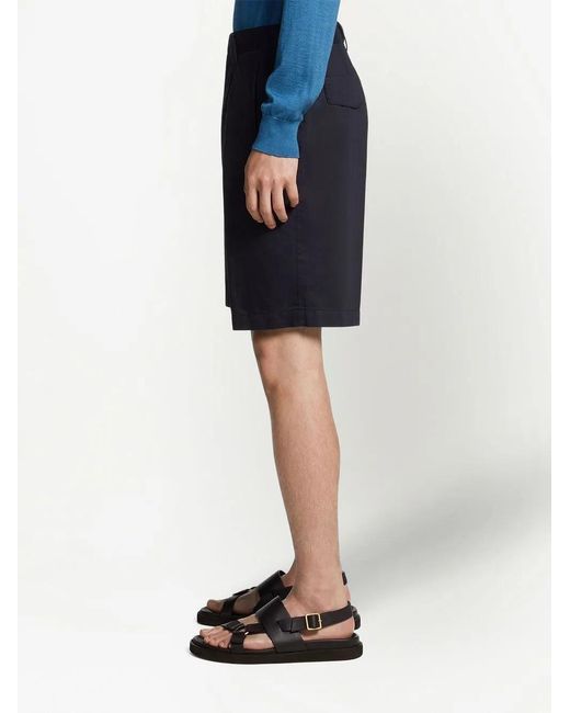 Zegna Blue Cotton Bermuda Shorts for men