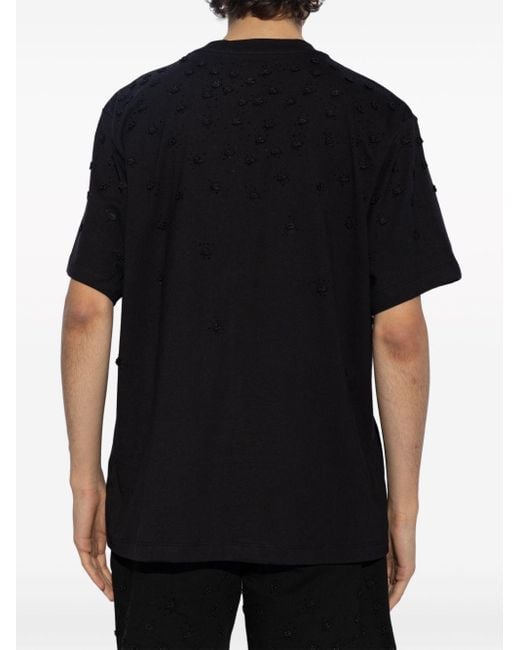 Amiri Black Textured Cotton T-shirt for men