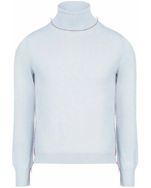 Maison Margiela Blue Roll-neck Wool Jumper