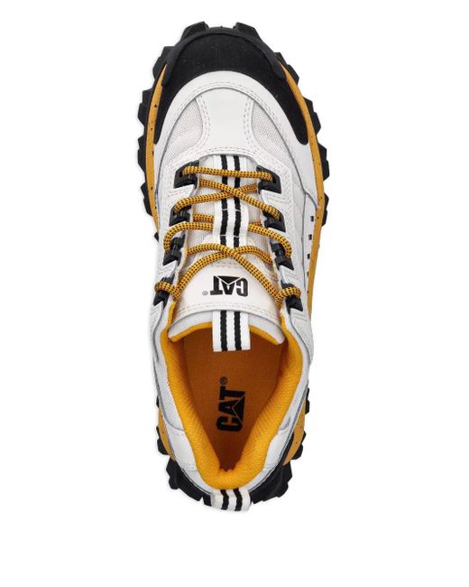 Caterpillar White Intruder Lace-Up Chunky Sneakers for men