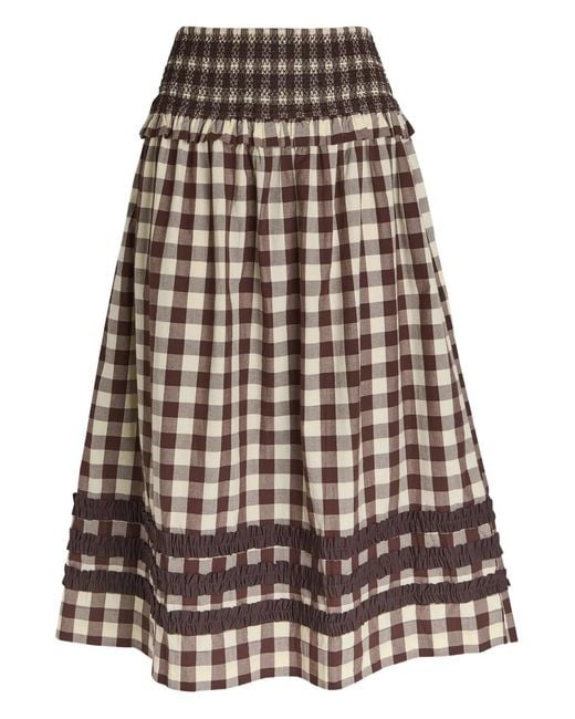 Damson Madder Brown Jupe Mi-Longue Ava À Carreaux