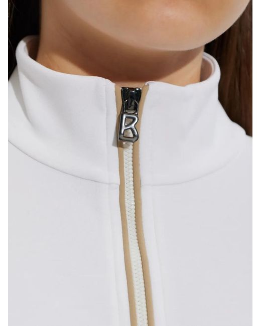 Bogner White Floria Zip Trim Sweatshirt