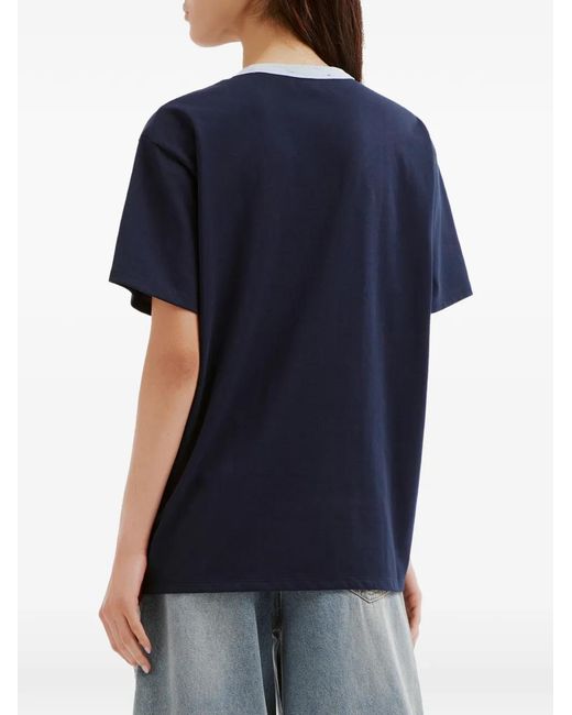 Mini Cream Blue Graphic-Print T-Shirt