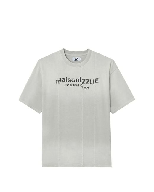Izzue Gray Cotton T-Shirt for men