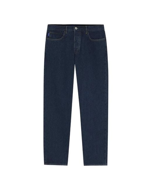 HUGO Blue Jonah Logo-Patch Straight-Leg Jeans for men