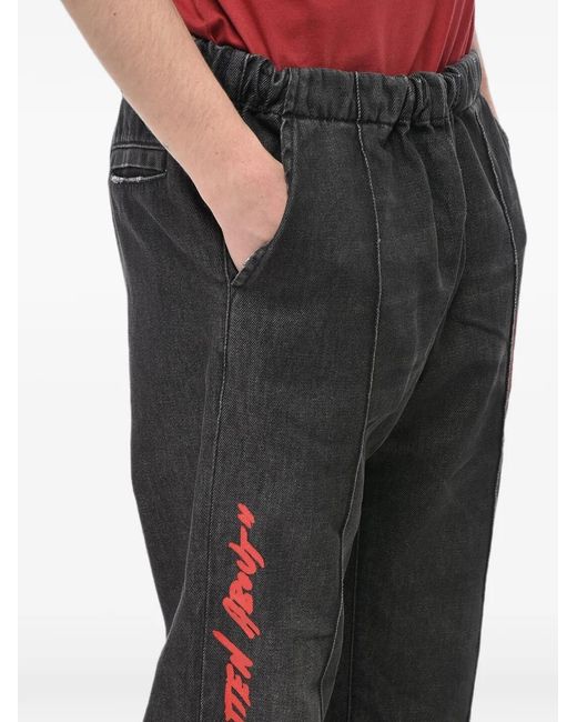 Off-White c/o Virgil Abloh Black Logo-Print Track Trousers for men