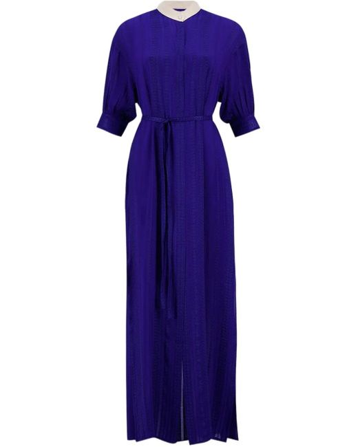 Zeus + Dione Blue Silk Midi Dress