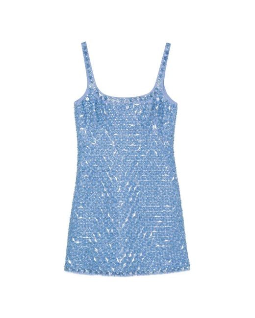 Jonathan Simkhai Blue Beaded Mini Dress