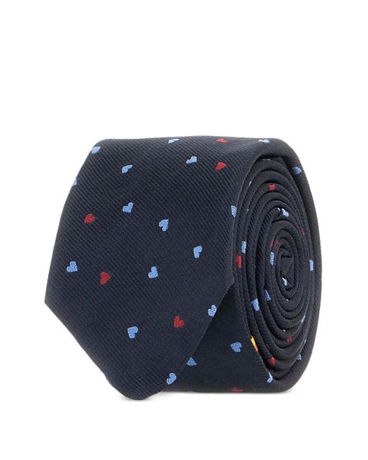 Paul Smith Blue Heart-Print Tie for men