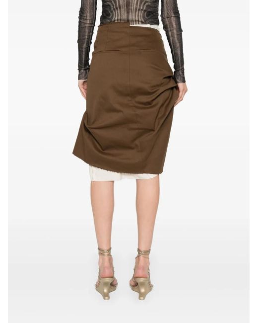 Elena Velez Brown Asymmetric Tailored Mini Skirt