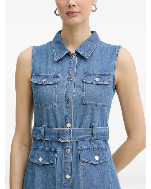 Morgan Blue Rnautica Belted Tiered Midi Dress