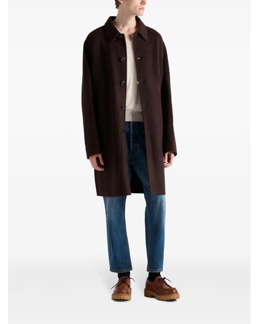 Prada Brown Cashmere Overcoat for men