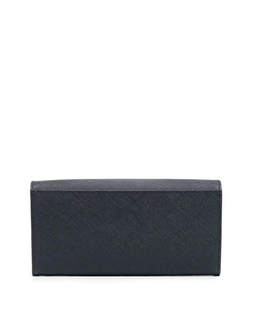 Agnes B. Blue Grained-Leather Purse