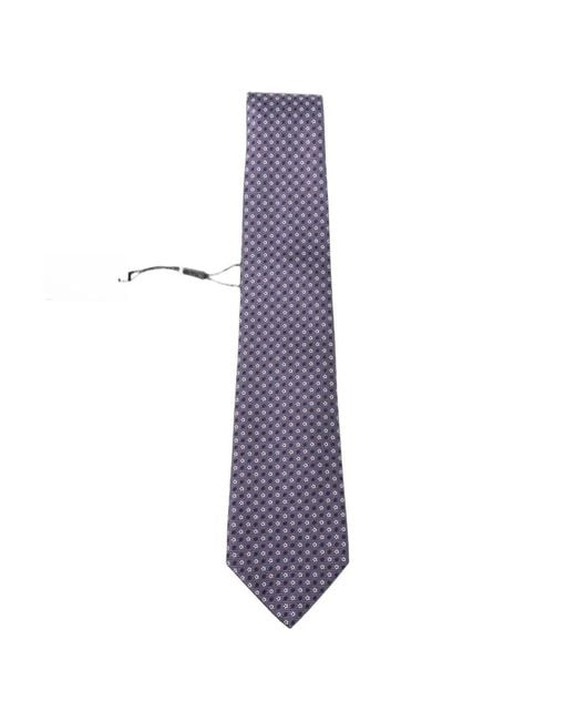 Canali White Geometric-Pattern Silk Tie for men