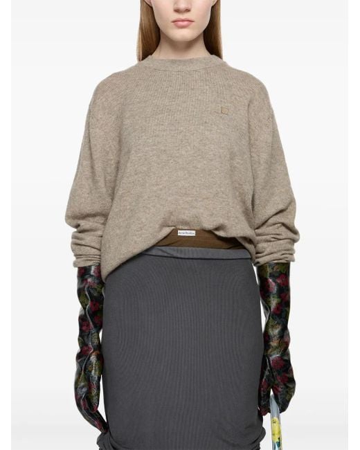 Acne Trui Met Logopatch in het White