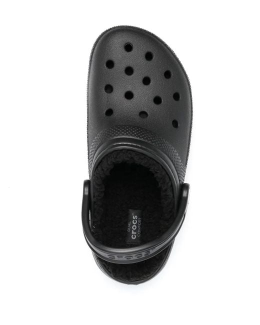 CROCSTM Black Baya Fleece-Lined Mules