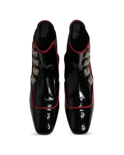 Dolce & Gabbana Black Jackie Buttoned Chelsea Boots