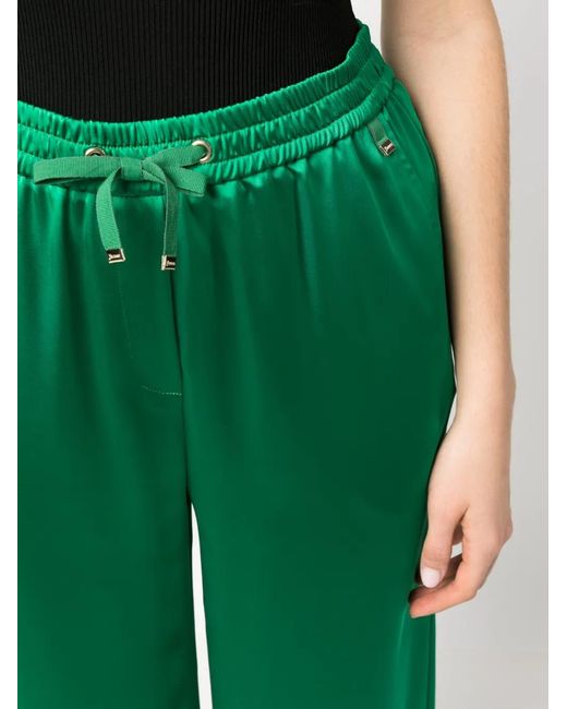 Herno Green Drawstring-Waist Straight-Leg Trousers