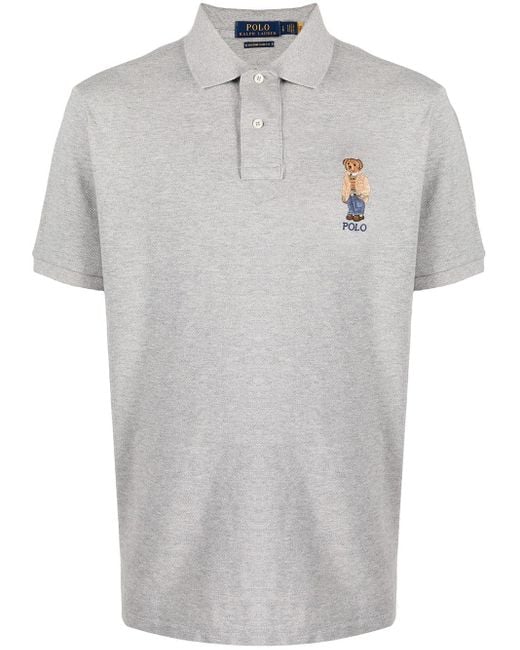 Cotton Teddy Bear-print Polo Shirt 