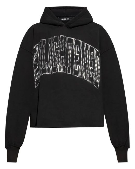 Felpa Crop Enlighted Con Cappuccio di M I S B H V in Black da Uomo