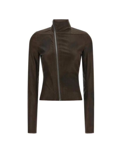Rick Owens Black Tower Gary Jkt Asymmetrical-Zip Jacket
